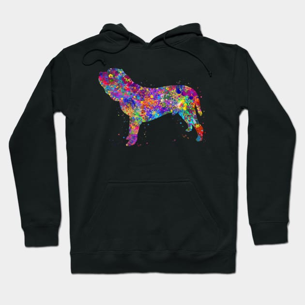 Neapolitan mastiff dog watercolor Hoodie by Yahya Art